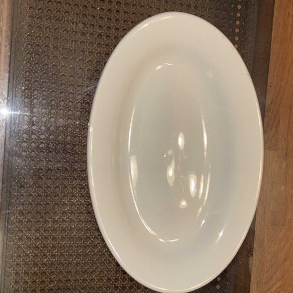 VTG Chunky Restaurant Ware Oval Dish American Commercial China Co. White 9X6 - Picture 4 of 4